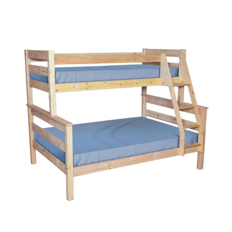 Tri-bunk bed, single over three-quarter
