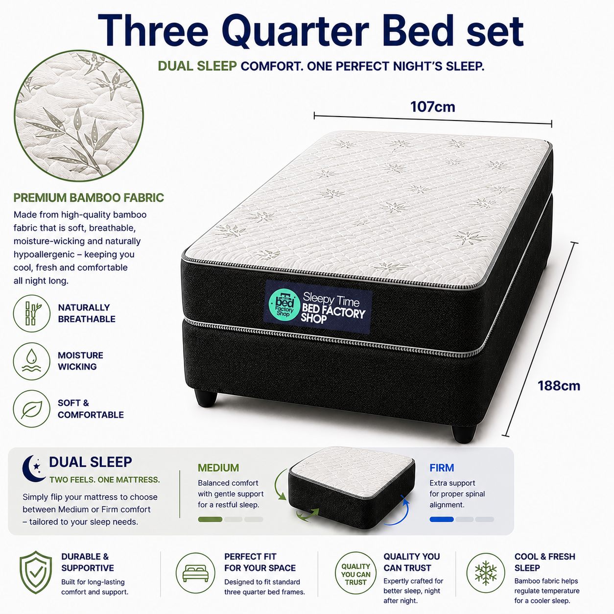 ¾ Bed Sets (Base + Mattress) - Image 3