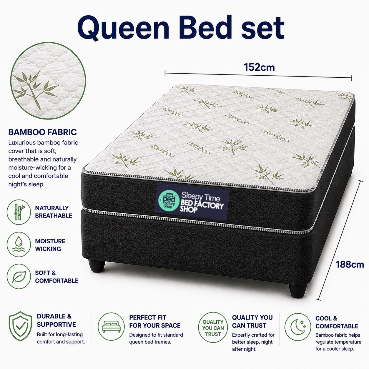 Queen Bed Sets (Base + Mattress) - Image 2