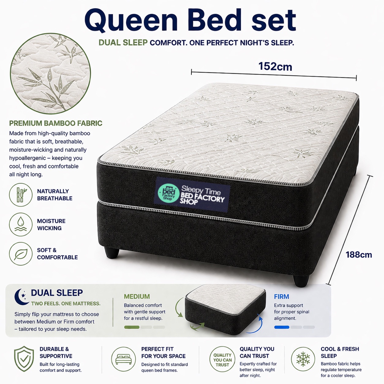 Queen Bed Sets (Base + Mattress) - Image 3