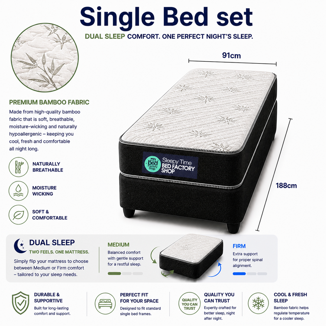 Single Bed Sets (Base + Mattress) - Image 3