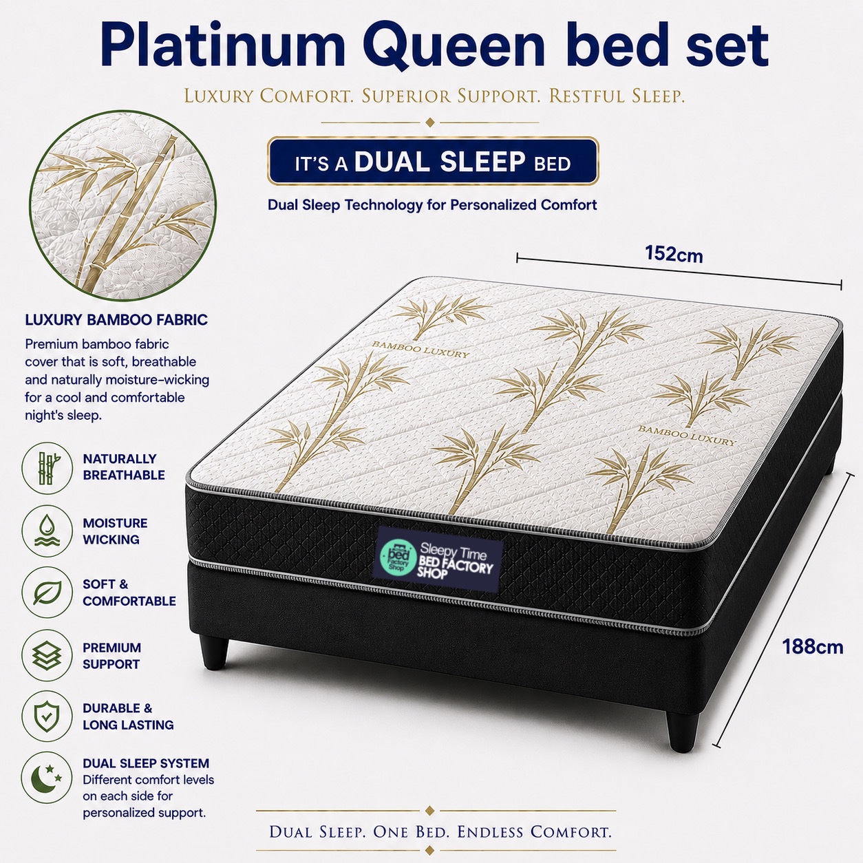 Queen Bed Sets (Base + Mattress) - Image 4